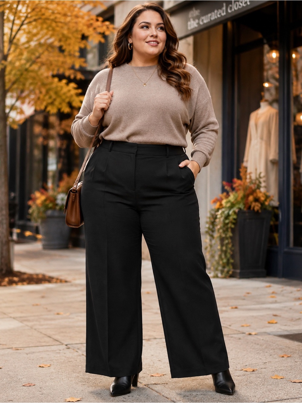 Autres Filles Plus Size 1X Black Wide Leg Dress Pants | Workwear Trouser